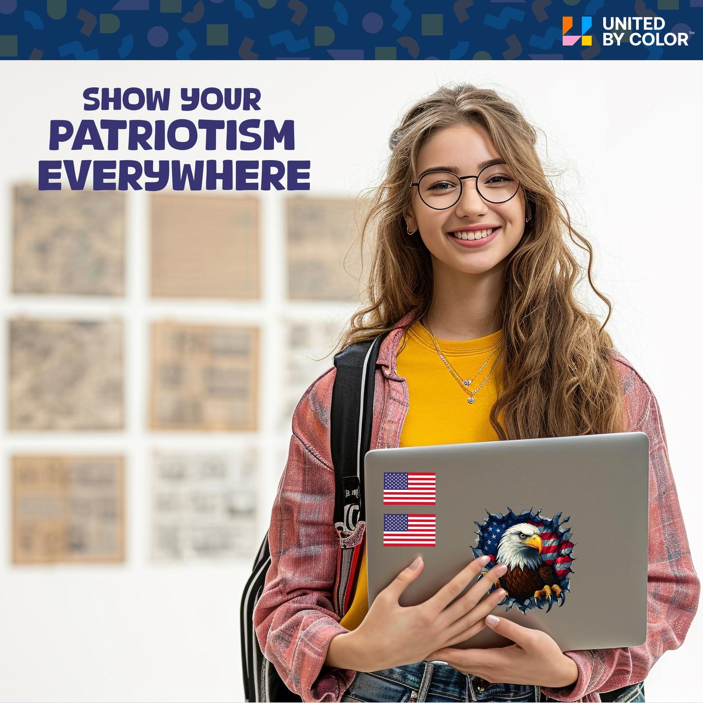 American Flag Stickers (4 Pack) - Fade Resistant - Waterproof