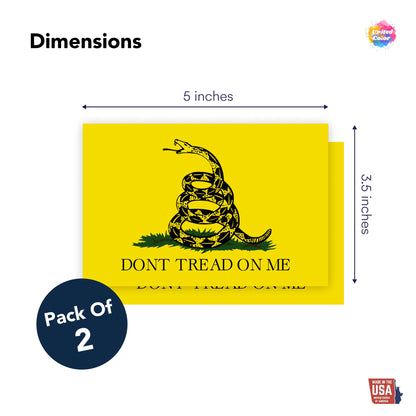 Dont Tread On Me American Flag Stickers (2 Pack) - Fade Resistant - Waterproof