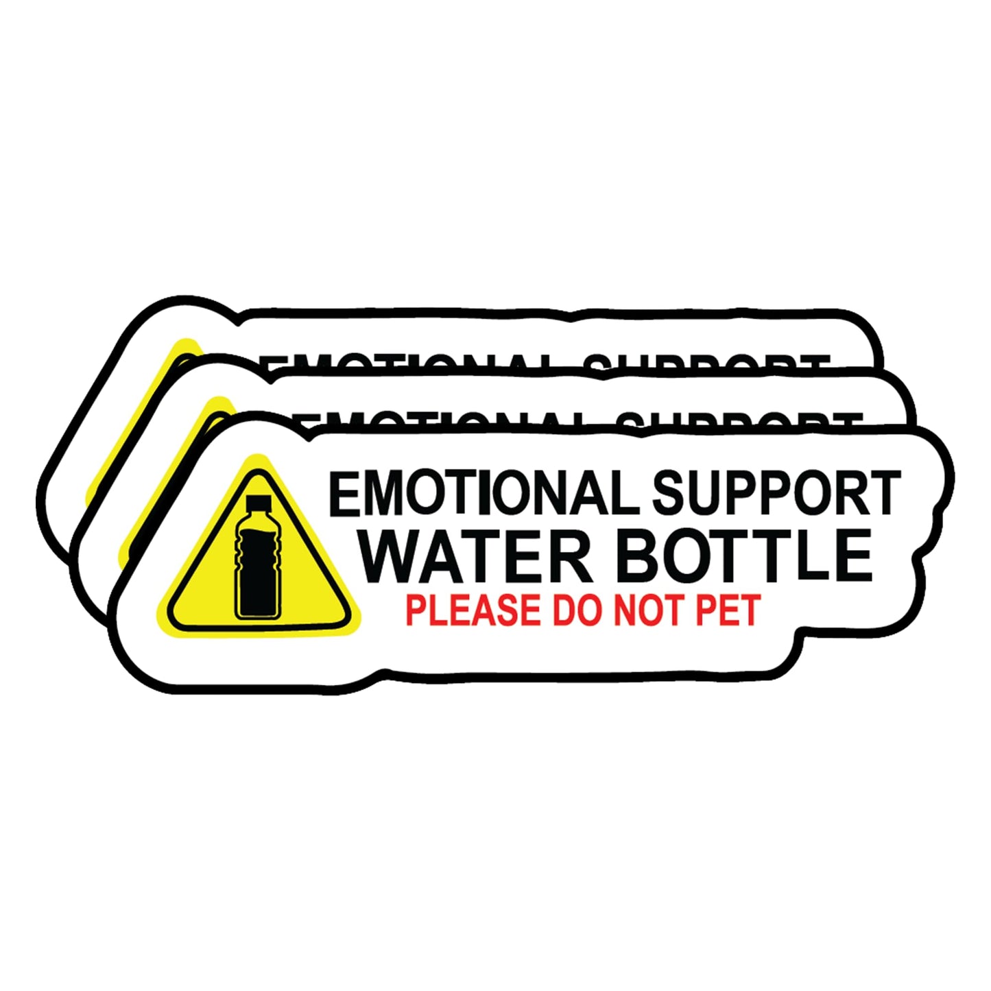Emotional Support Water Bottle Sticker (3 Pack)  - Fade Resistant - Waterproof