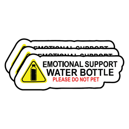 Emotional Support Water Bottle Sticker (3 Pack)  - Fade Resistant - Waterproof