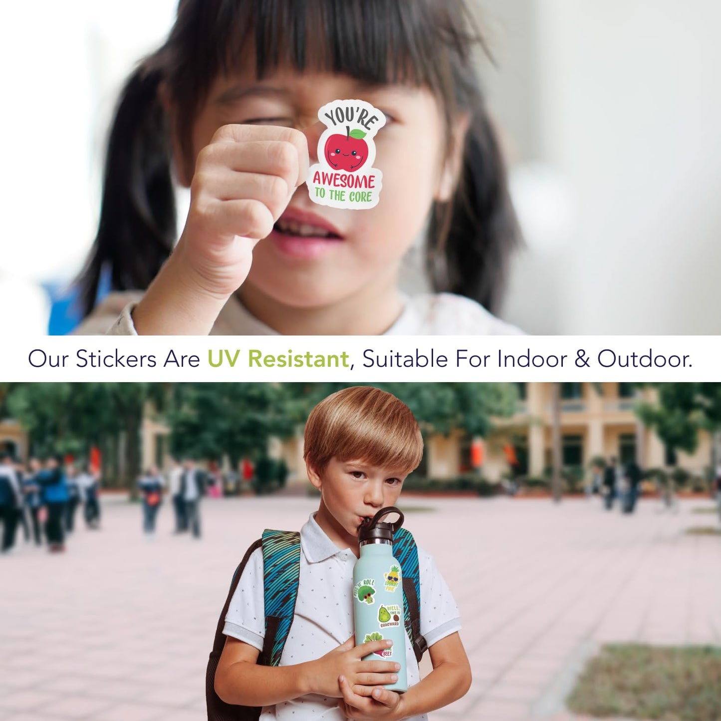 Food Stickers (16 Pack) - Fade Resistant - Waterproof