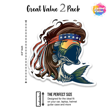Mullet Bass with US Flag Bandana (2 Pack)