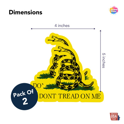 Dont Tread On Me American Flag Stickers (2 Pack) - Fade Resistant - Waterproof