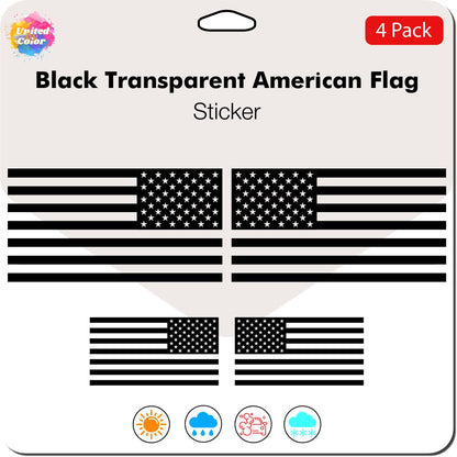 Matte Black American Flag (4 Pack)