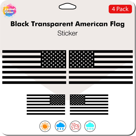 Matte Black American Flag (4 Pack)