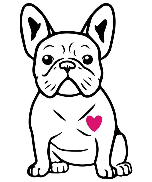 French Bulldog Sticker (1 Pack) - Fade Resistant - Waterproof