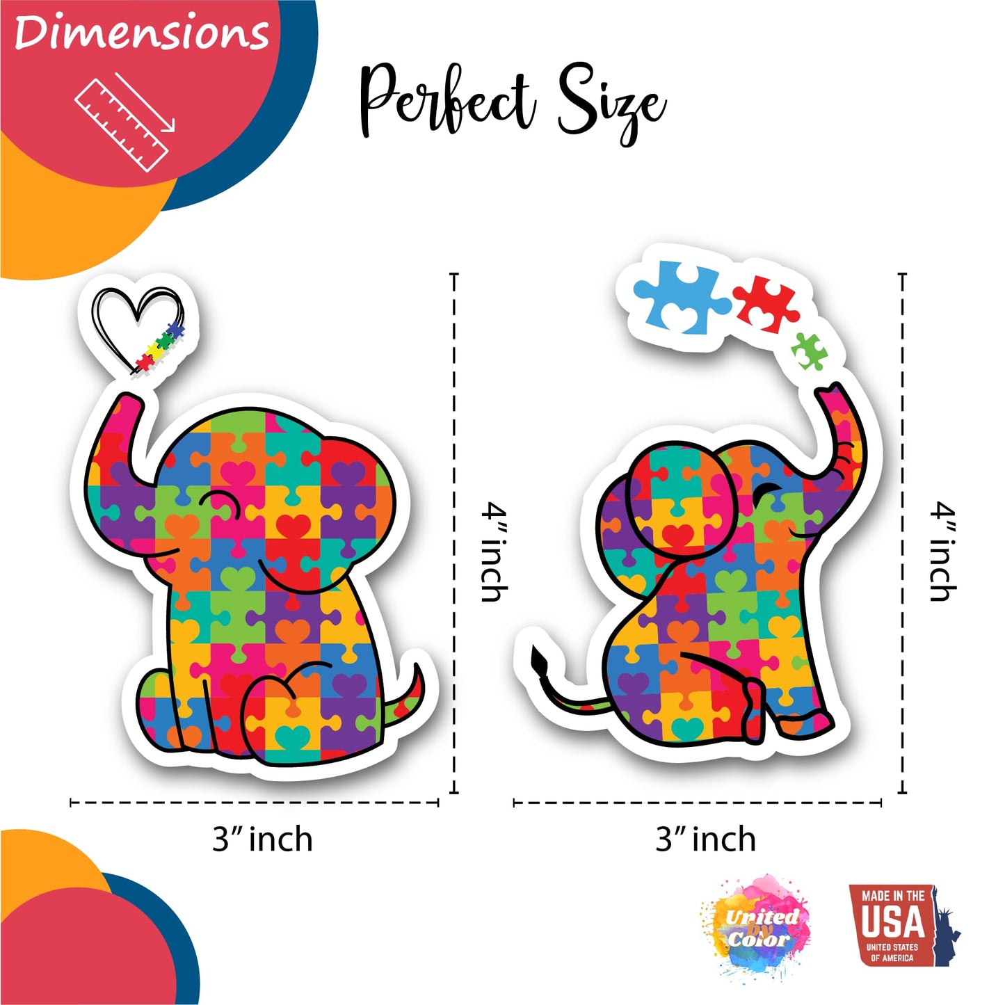 Autism Awareness Stickers (2 Pack)- Fade Resistant - Waterproof