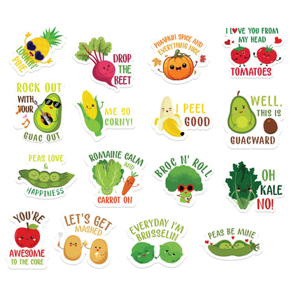 Food Stickers (16 Pack) - Fade Resistant - Waterproof