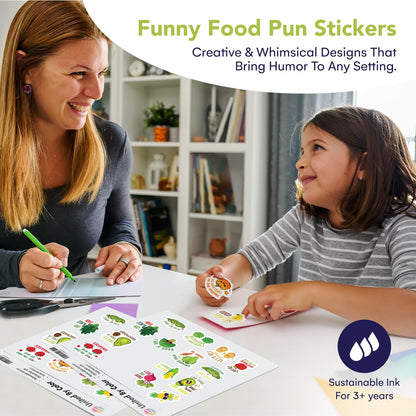 Food Stickers (16 Pack) - Fade Resistant - Waterproof