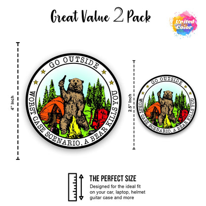 Go Outside Worst Case Scenario A Bear Kills You (2 Pack)