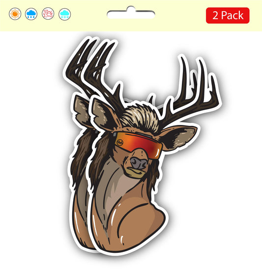 Deer Mullet Sticker (2 Pack) - Fade Resistant - Waterproof