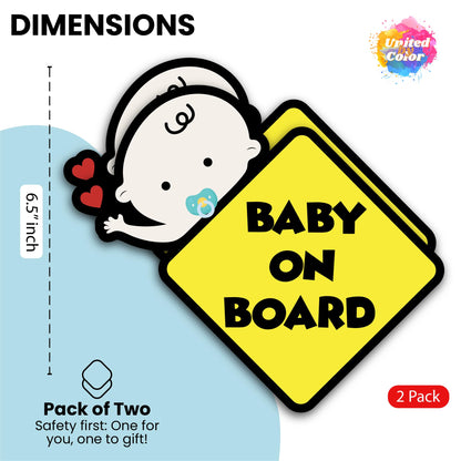 Baby on Board Sticker (2 Pack) - Fade Resistant - Waterproof