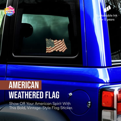 American Flag Sticker (4 Pack) - Fade Resistant - Waterproof