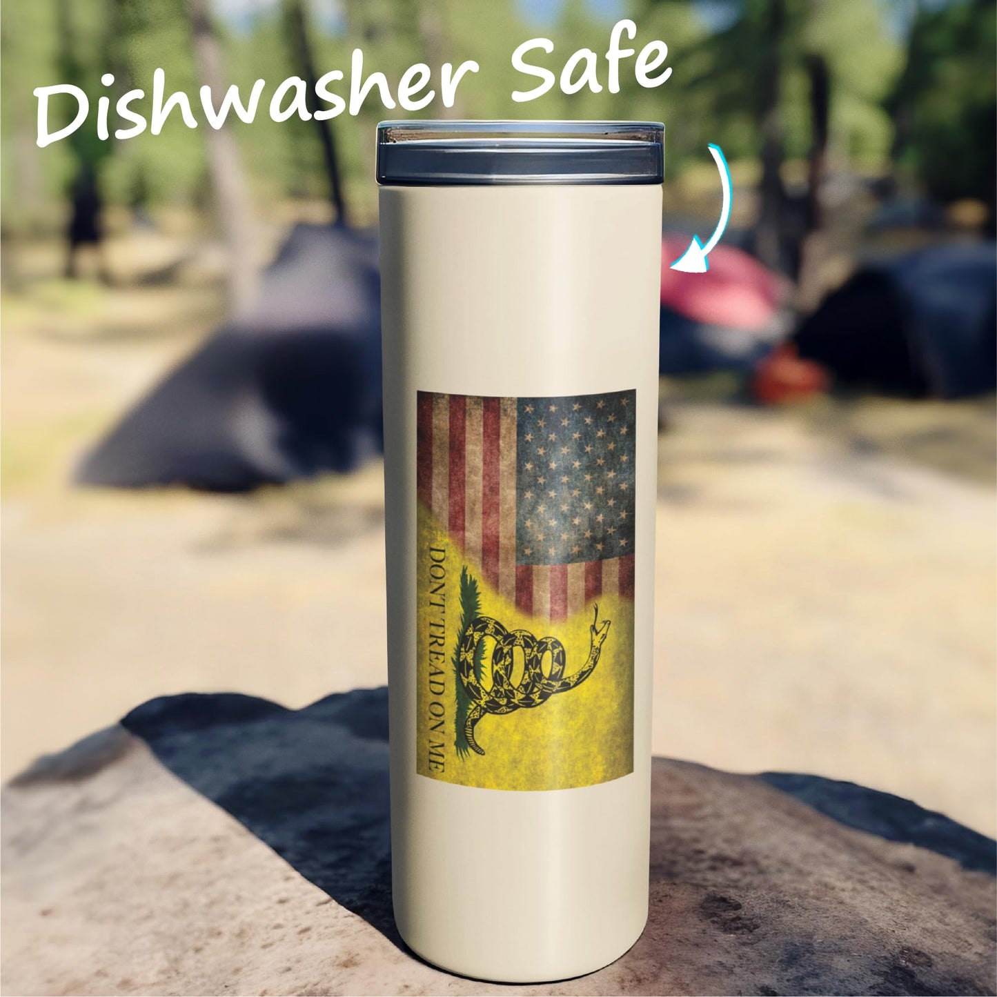 Dont Tread On Me American Flag Stickers (2 Pack) - Fade Resistant - Waterproof