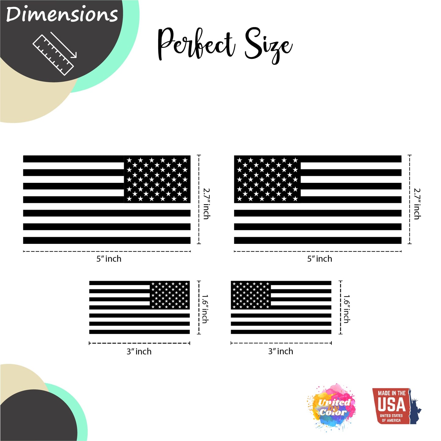Matte Black American Flag (4 Pack)