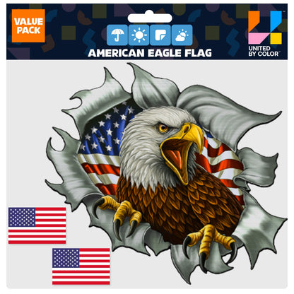 American Flag Stickers (3 Pack)  - Fade Resistant - Waterproof