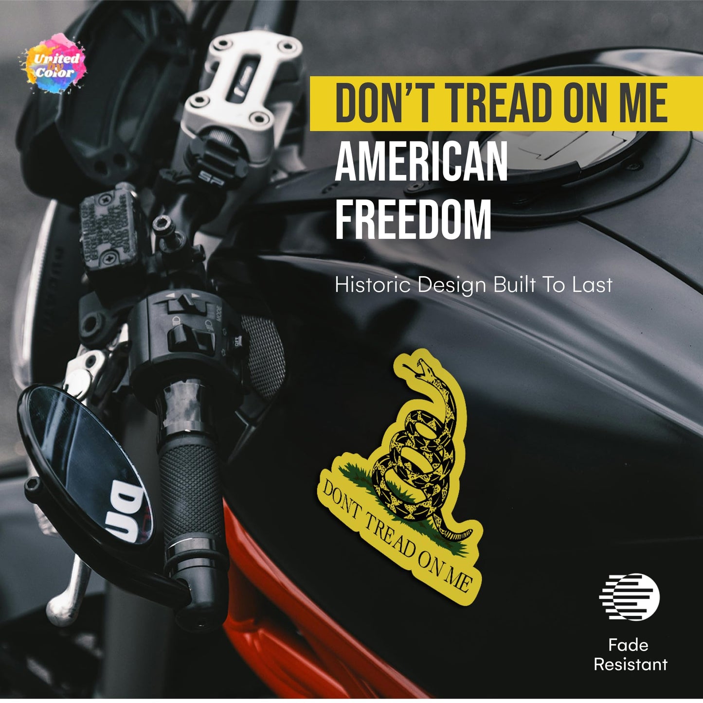Dont Tread On Me American Flag Stickers (2 Pack) - Fade Resistant - Waterproof
