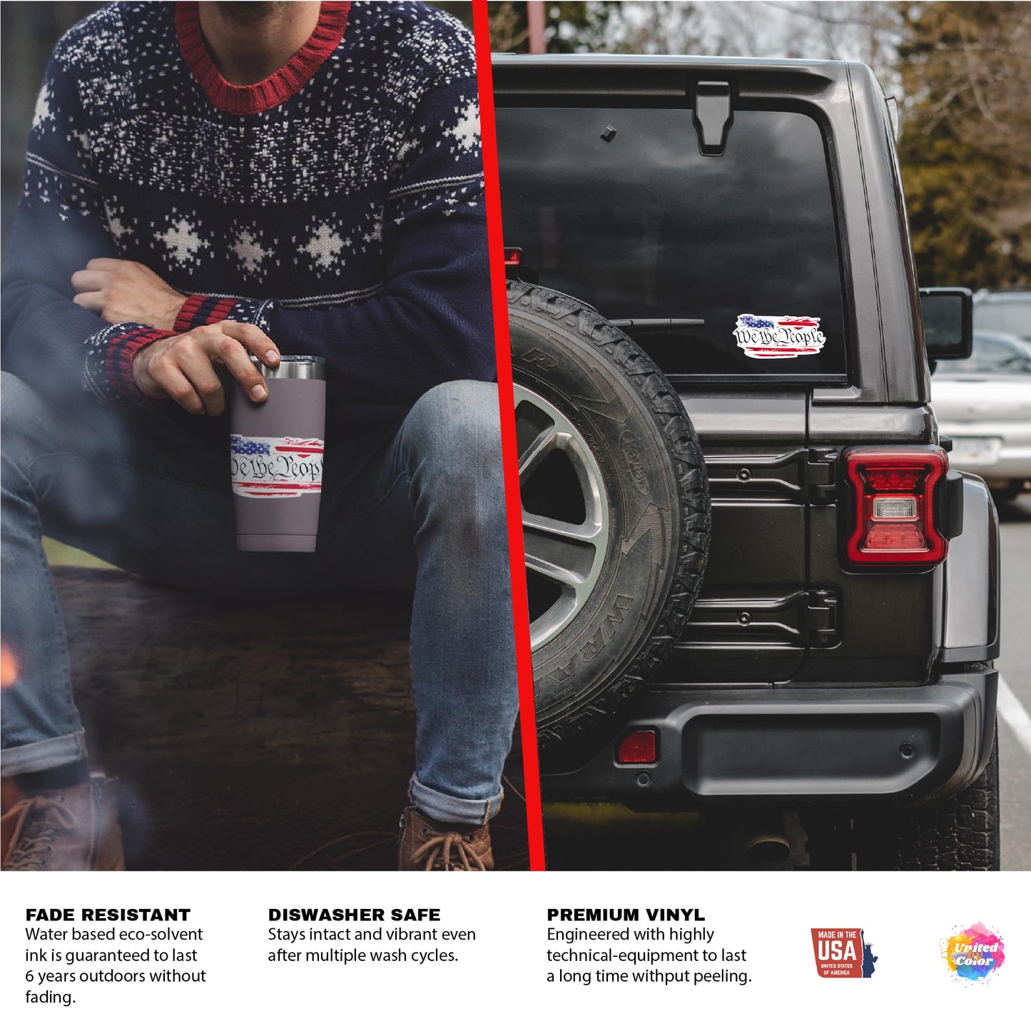 We The People with American Flag (2 Pack)