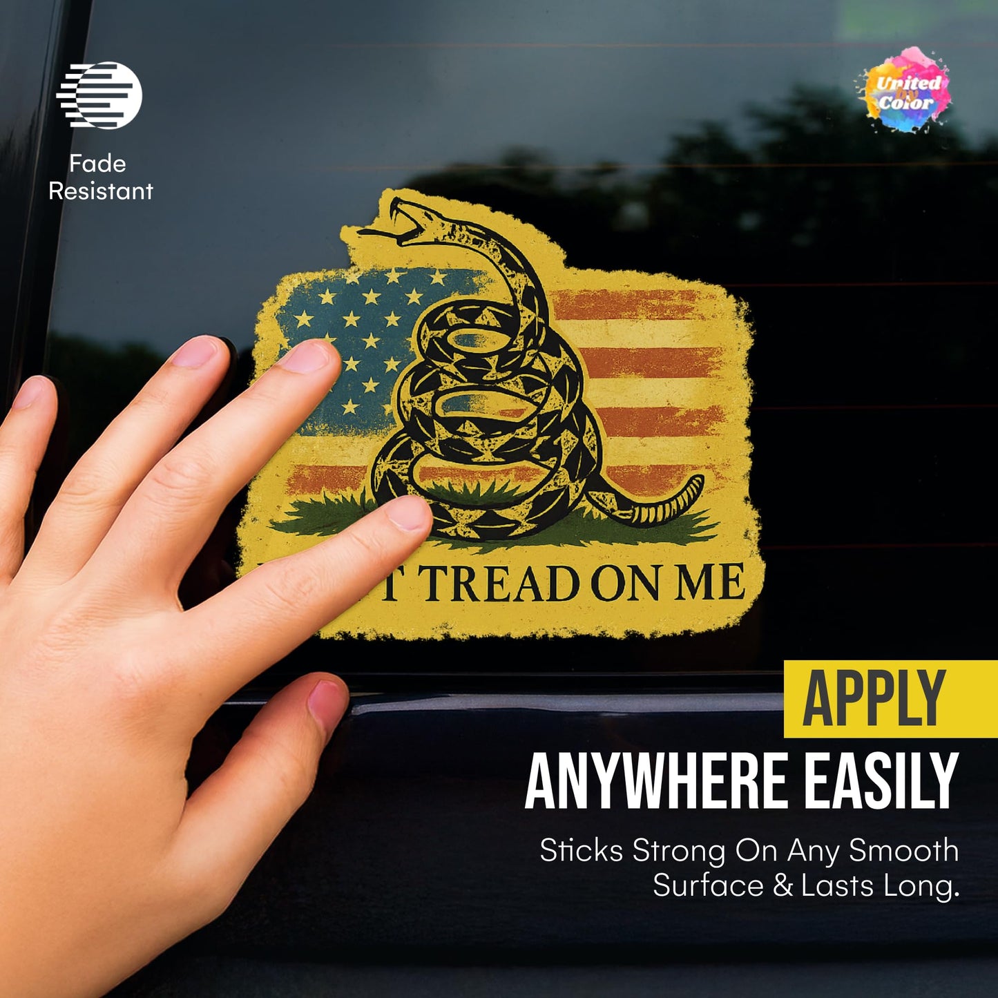 Dont Tread On Me American Flag Stickers (2 Pack) - Fade Resistant - Waterproof