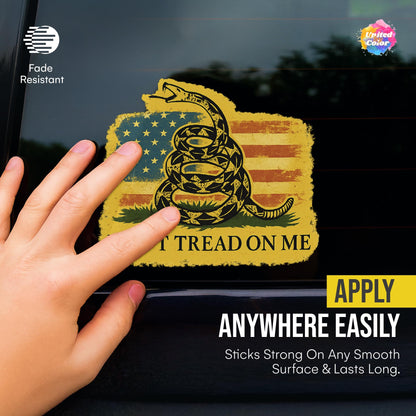 Dont Tread On Me American Flag Stickers (2 Pack) - Fade Resistant - Waterproof