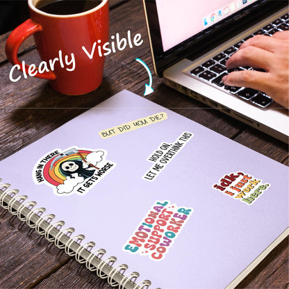 Funny Work Stickers (10 Pack)  - Fade Resistant - Waterproof