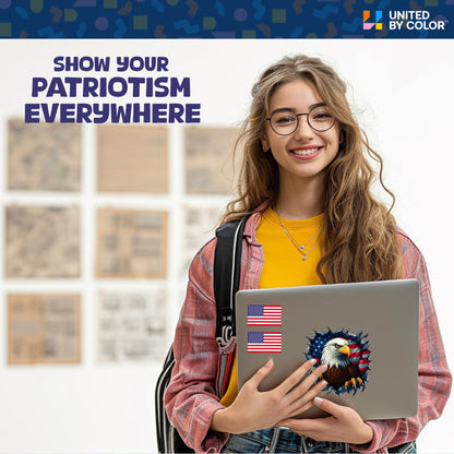 American Flag Stickers (4 Pack) - Fade Resistant - Waterproof