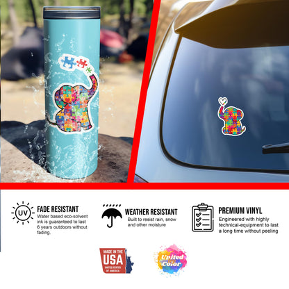 Autism Awareness Stickers (2 Pack)- Fade Resistant - Waterproof