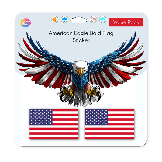 American Flag Sticker (3 Pack) - Fade Resistant - Waterproof