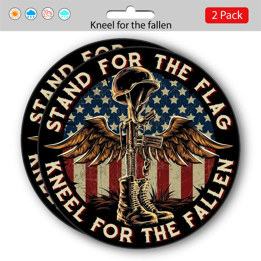 American Patriotic Stickers (2 Pack)  - Fade Resistant - Waterproof