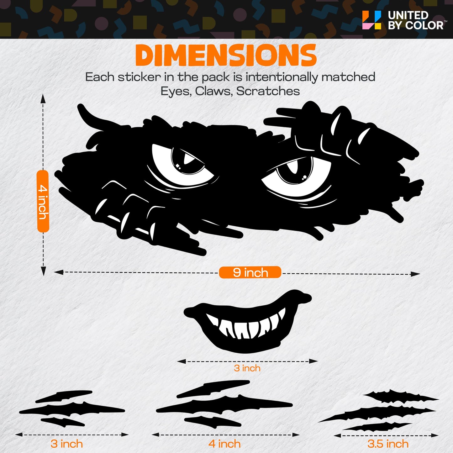 Peeking Monster Sticker (5 Pack) - Fade Resistant - Waterproof