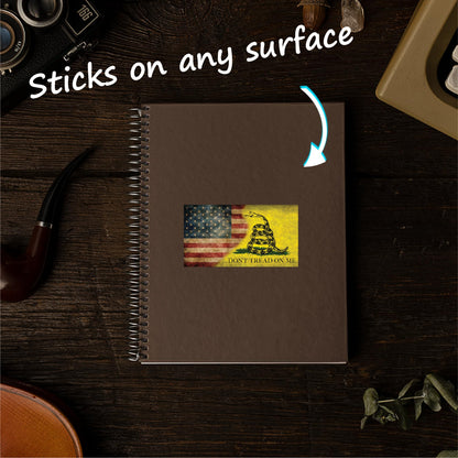 Dont Tread On Me American Flag Stickers (2 Pack) - Fade Resistant - Waterproof