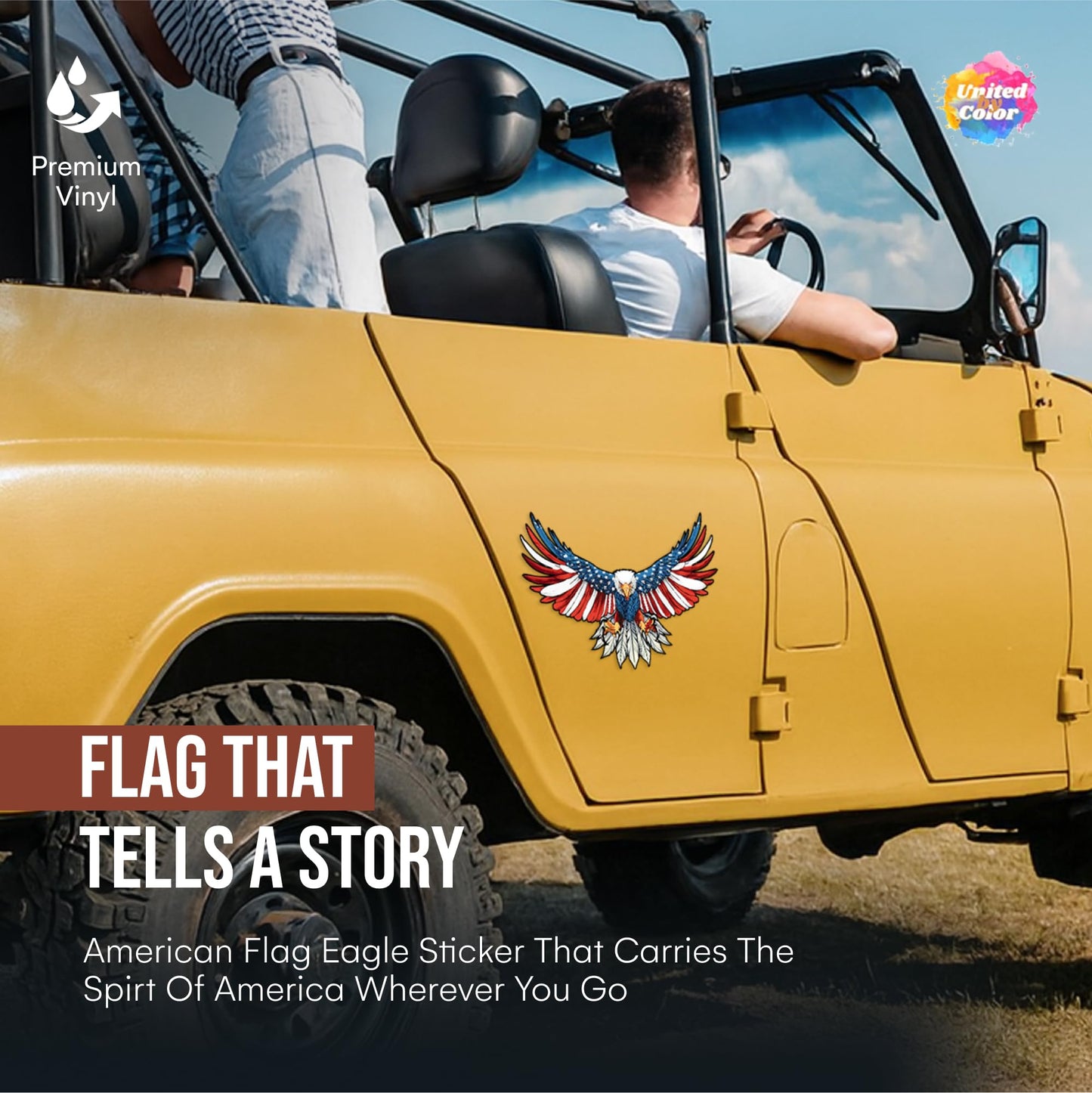 American Flag Sticker (3 Pack) - Fade Resistant - Waterproof