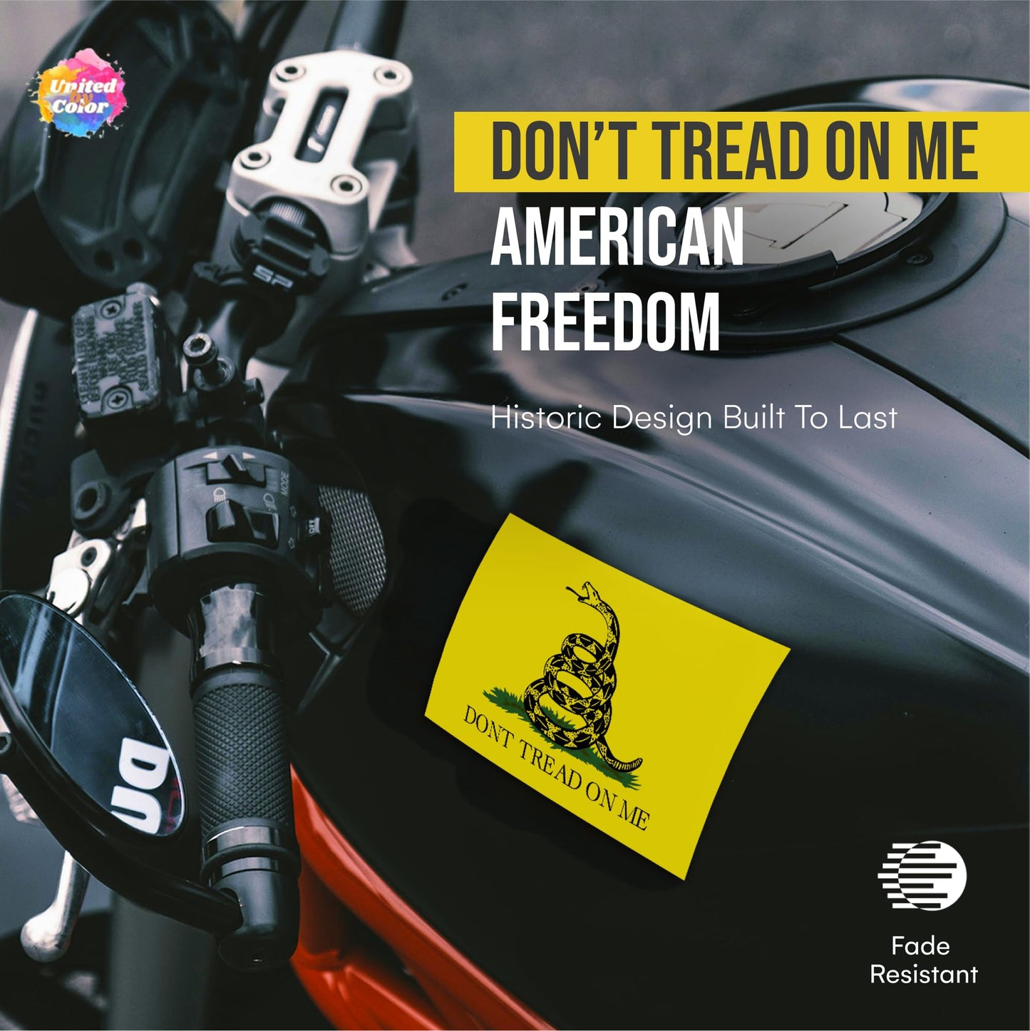 Dont Tread On Me American Flag Stickers (2 Pack) - Fade Resistant - Waterproof