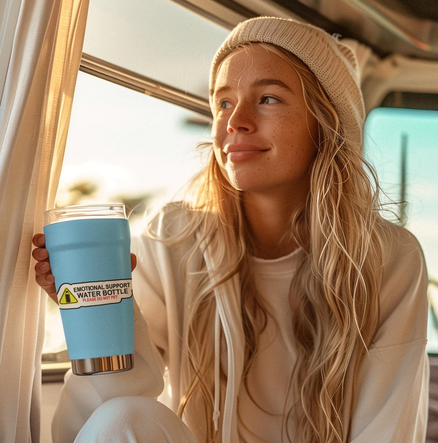 Emotional Support Water Bottle Sticker (3 Pack)  - Fade Resistant - Waterproof