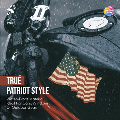 American Flag Sticker (4 Pack) - Fade Resistant - Waterproof