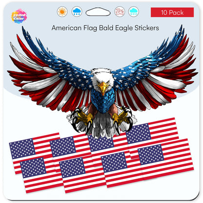 American Flag Sticker (3 Pack) - Fade Resistant - Waterproof