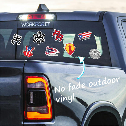 Puerto Rico Stickers (14 Pack) - Fade Resistant - Waterproof