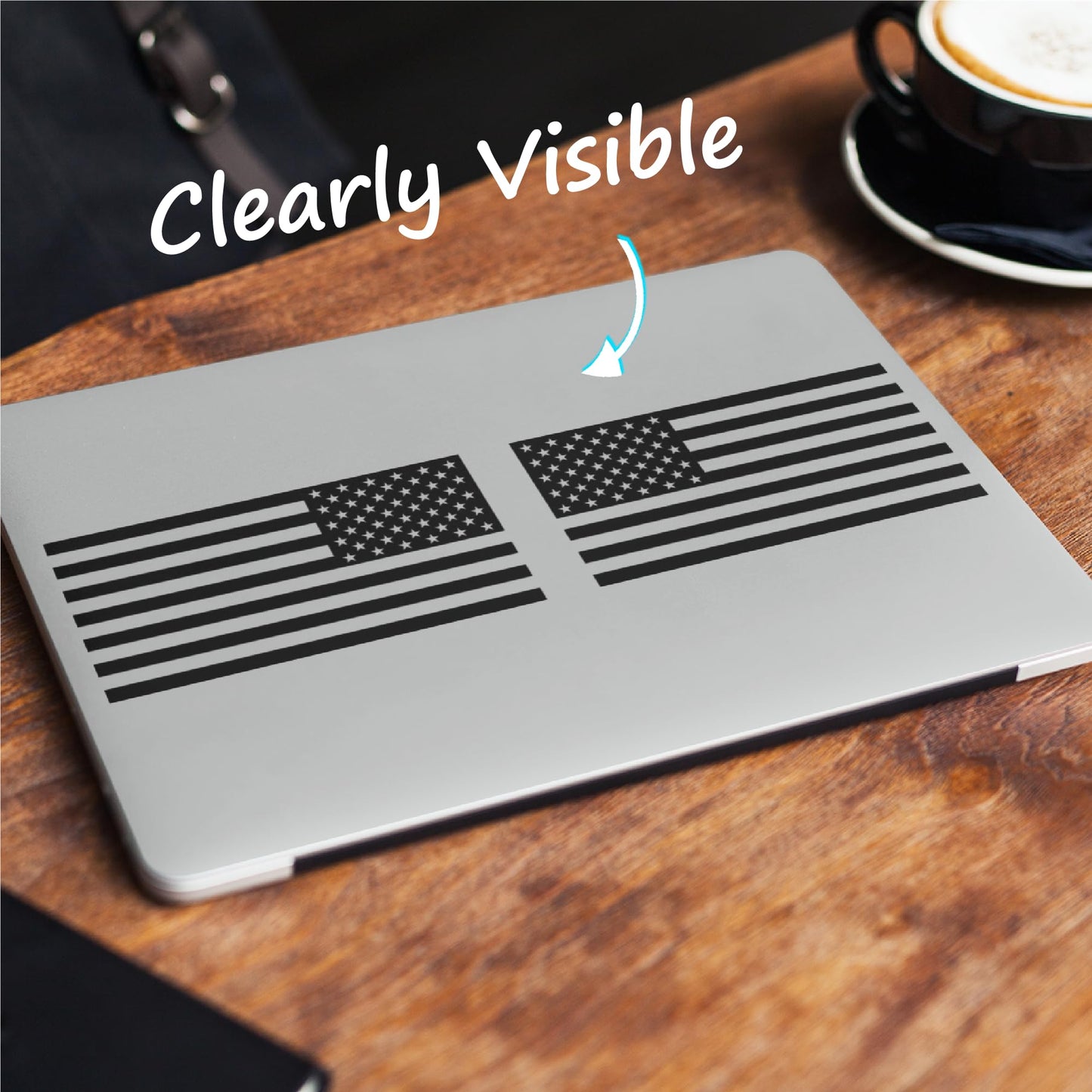 Matte Black American Flag (4 Pack)