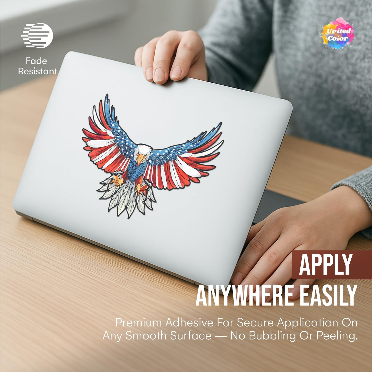 American Flag Sticker (3 Pack) - Fade Resistant - Waterproof