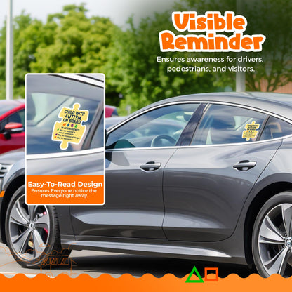 Child with Autism on Board Stickers (2 Pack) - Fade Resistant - Waterproof