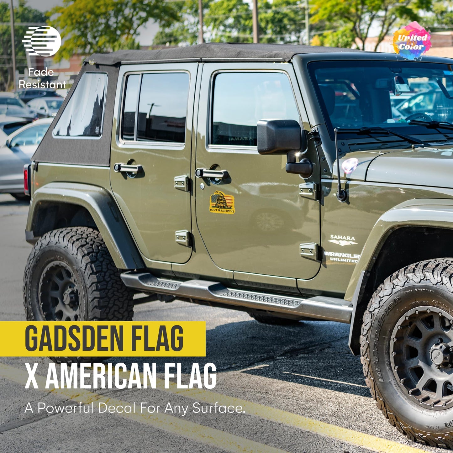 Dont Tread On Me American Flag Stickers (2 Pack) - Fade Resistant - Waterproof