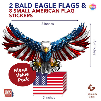 American Flag Sticker (3 Pack) - Fade Resistant - Waterproof