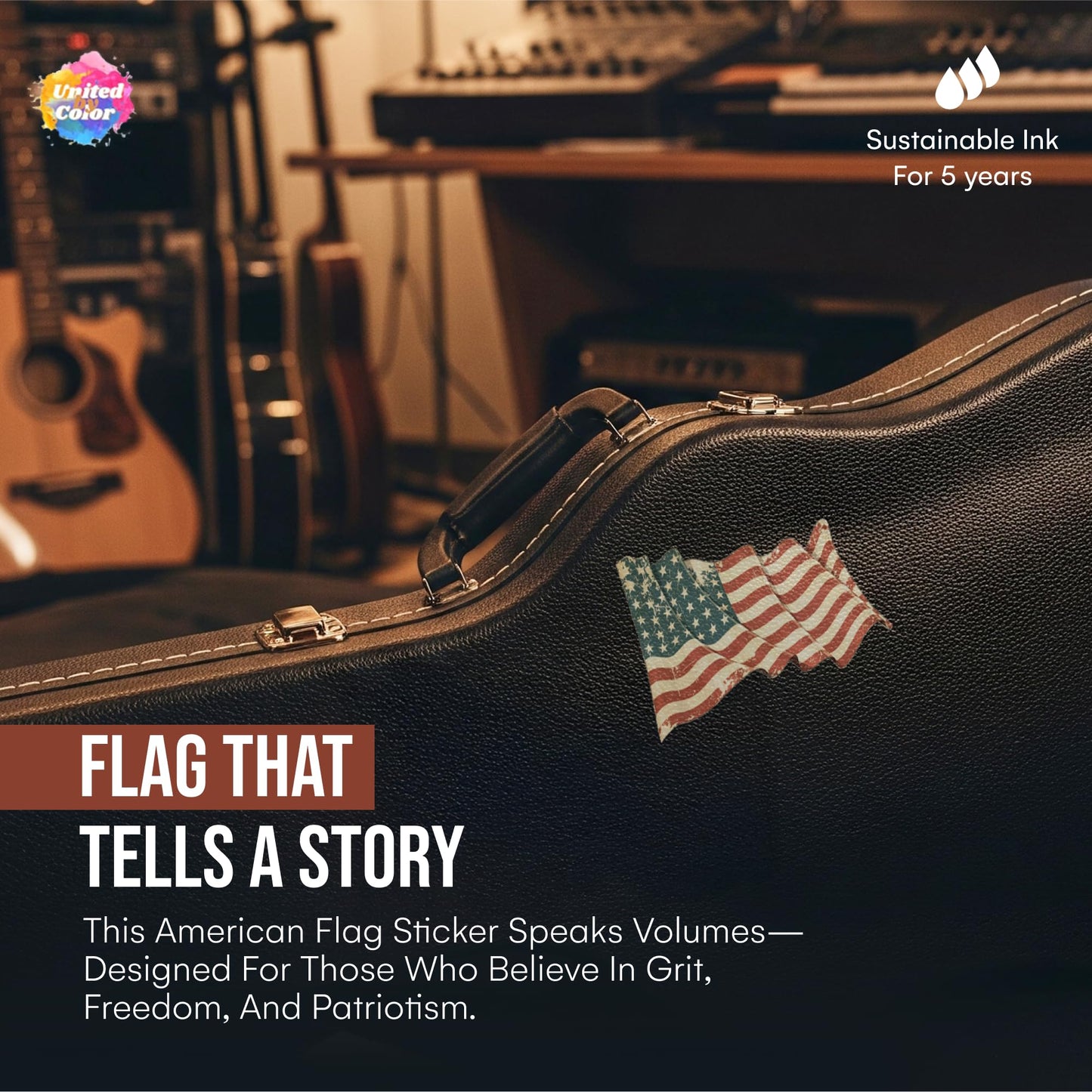 American Flag Sticker (4 Pack) - Fade Resistant - Waterproof