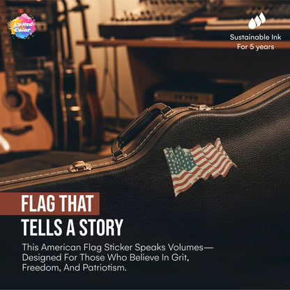 American Flag Sticker (4 Pack) - Fade Resistant - Waterproof