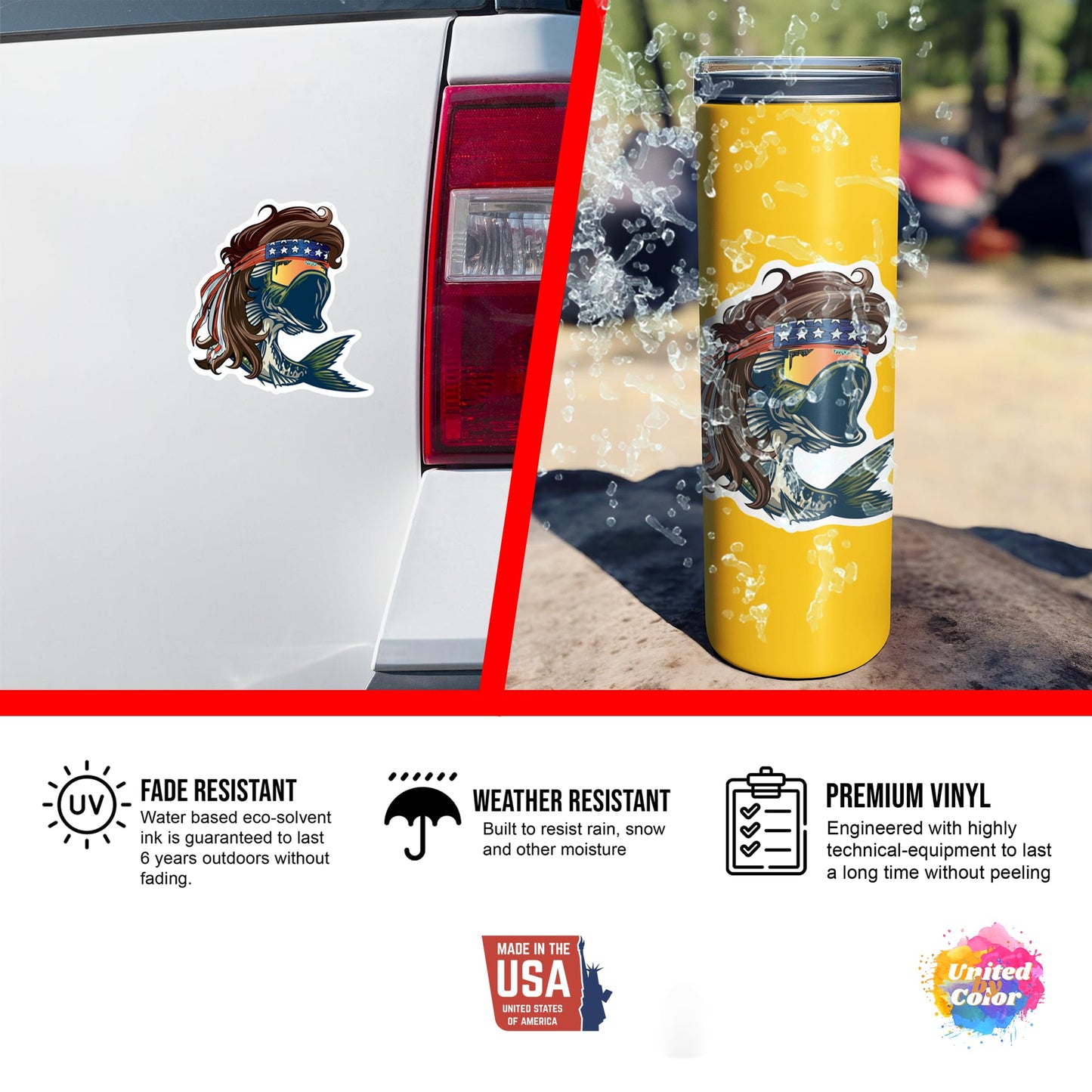 Mullet Bass with US Flag Bandana (2 Pack)