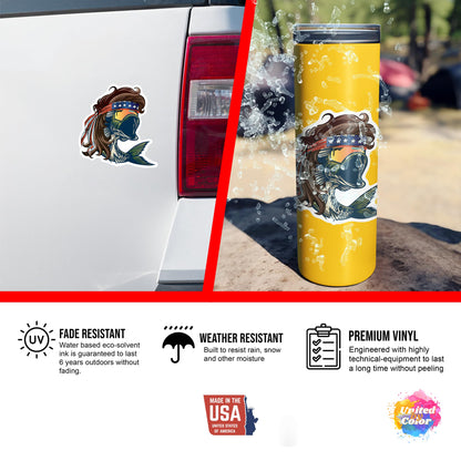 Mullet Bass with US Flag Bandana (2 Pack)