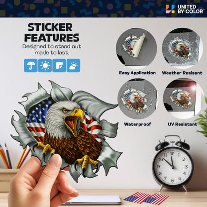 American Flag Stickers (3 Pack)  - Fade Resistant - Waterproof