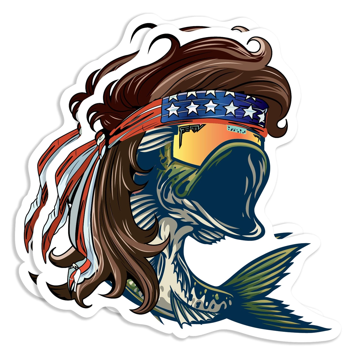 Mullet Bass with US Flag Bandana (2 Pack)