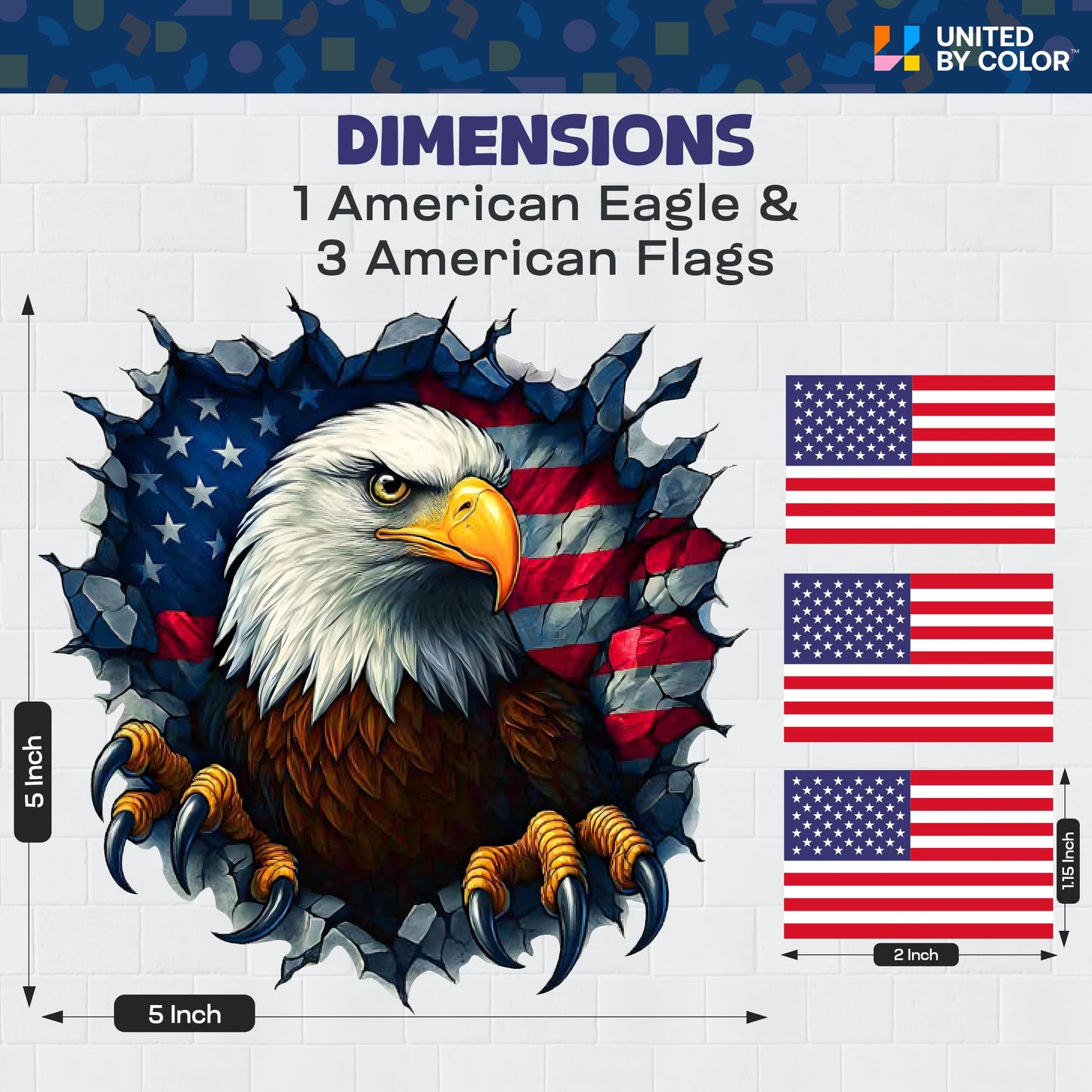 American Flag Stickers (4 Pack) - Fade Resistant - Waterproof