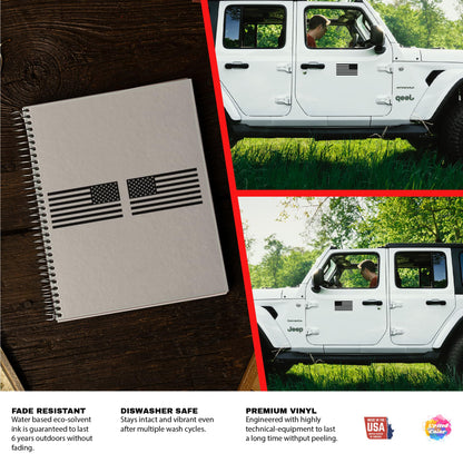 Matte Black American Flag (4 Pack)